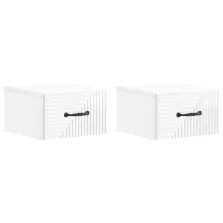   vidaXL Fali éjjeli szekrény 2 pcs Magasfényű Fehér 34,5 x 33 x 20 cm