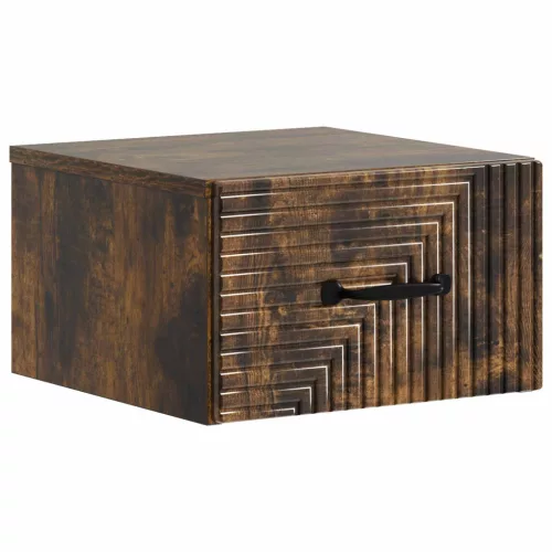 vidaXL Fali éjjeli szekrény Füstös Tölgy 34,5 x 33 x 20 cm Szerelt Fa