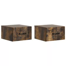   vidaXL Fali éjjeli szekrény 2 pcs Füstös Tölgy 34,5 x 33 x 20 cm