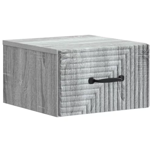 vidaXL Fali éjjeli szekrény Szürke Sonoma 34,5 x 33 x 20 cm Szerelt Fa