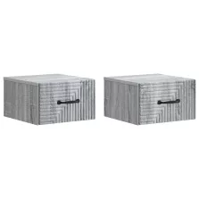   vidaXL Fali éjjeli szekrény 2 pcs Szürke Sonoma 34,5 x 33 x 20 cm
