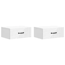   vidaXL Fali éjjeli szekrény 2 pcs Fehér 49 x 34,5 x 20 cm Szerelt Fa