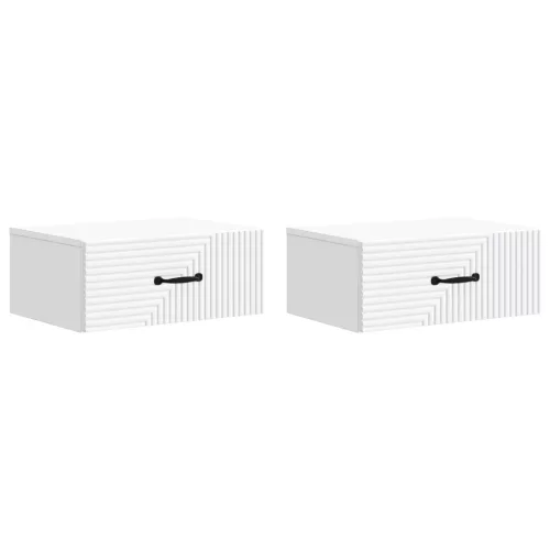 vidaXL Fali éjjeli szekrény 2 pcs Fehér 49 x 34,5 x 20 cm Szerelt Fa