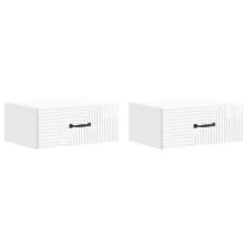   vidaXL Fali éjjeli szekrény 2 pcs Magasfényű Fehér 49 x 34,5 x 20 cm
