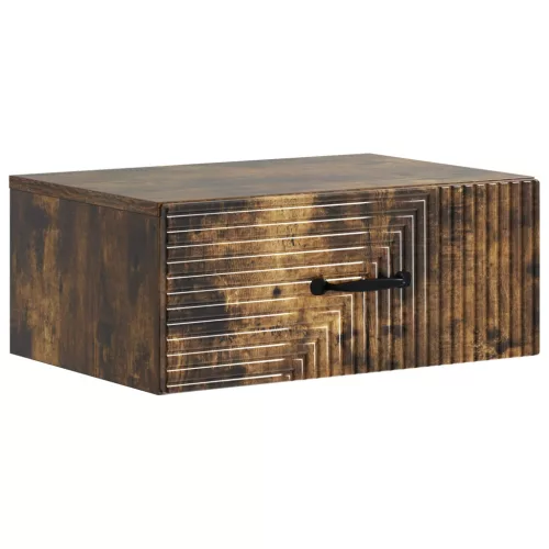 vidaXL Fali éjjeli szekrény Füstös Tölgy 49 x 34,5 x 20 cm Szerelt Fa