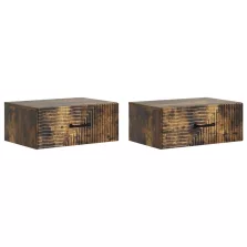  vidaXL Fali éjjeli szekrény 2 pcs Füstös Tölgy 49 x 34,5 x 20 cm