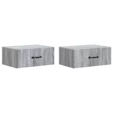   vidaXL Fali éjjeli szekrény 2 pcs Szürke Sonoma 49 x 34,5 x 20 cm