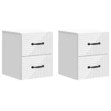   vidaXL Fali éjjeli szekrény 2 pcs Fehér 34,5 x 33 x 40 cm Szerelt Fa