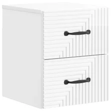   vidaXL Fali éjjeli szekrény fiókkal Magasfényű Fehér 34,5 x 33 x 40 cm