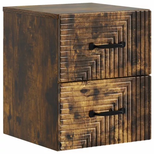 vidaXL Fali éjjeli szekrény Füstös Tölgy 34,5 x 33 x 40 cm Szerelt Fa