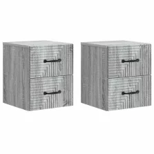   vidaXL Fali éjjeli szekrény 2 pcs Szürke Sonoma 34,5 x 33 x 40 cm