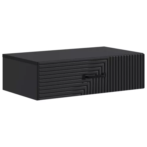 vidaXL Fali oldaltábla Fekete 59 x 34,5 x 17 cm Szerelt Fa