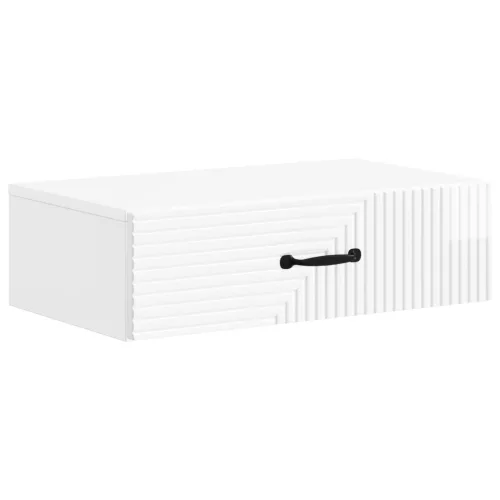 vidaXL Fali oldaltábla Magasfényű Fehér 59 x 34,5 x 17 cm Szerelt Fa