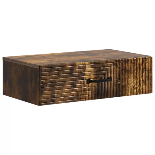 vidaXL Fali oldaltábla Füstös Tölgy 59 x 34,5 x 17 cm Szerelt Fa