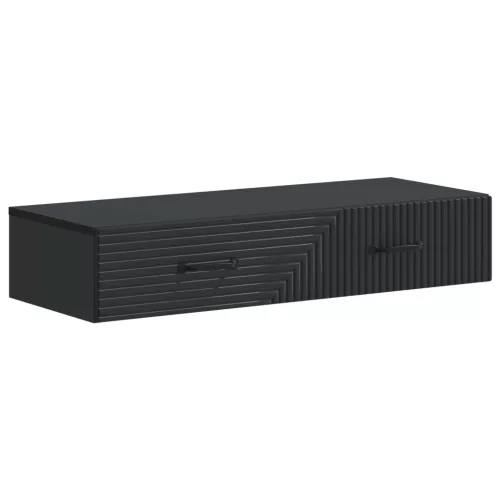 vidaXL Fali oldaltábla Fekete 87,5 x 34,5 x 17 cm Szerelt Fa