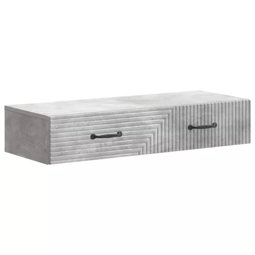 vidaXL Fali oldaltábla Betonszürke 87,5 x 34,5 x 17 cm Szerelt Fa