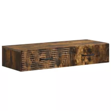   vidaXL Fali oldaltábla Füstös Tölgy 87,5 x 34,5 x 17 cm Szerelt Fa
