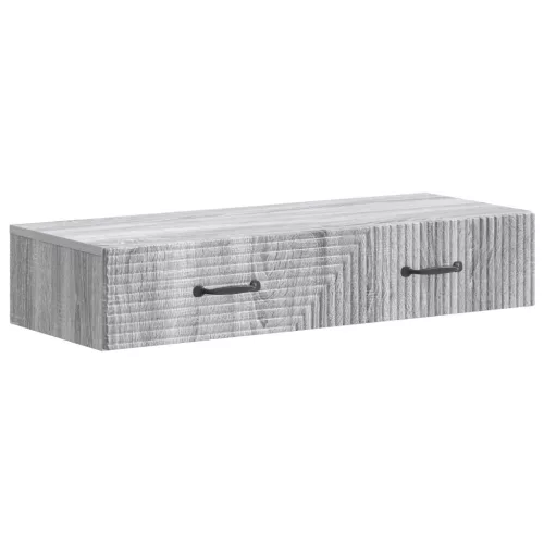 vidaXL Fali oldaltábla Szürke Sonoma 87,5 x 34,5 x 17 cm Szerelt Fa
