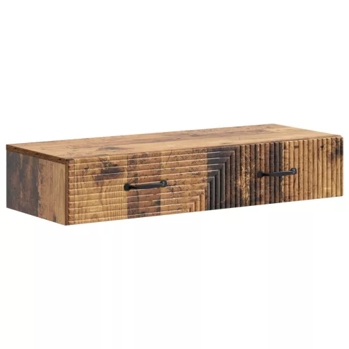 vidaXL Fali oldaltábla Antik Fa 87,5 x 34,5 x 17 cm Szerelt Fa