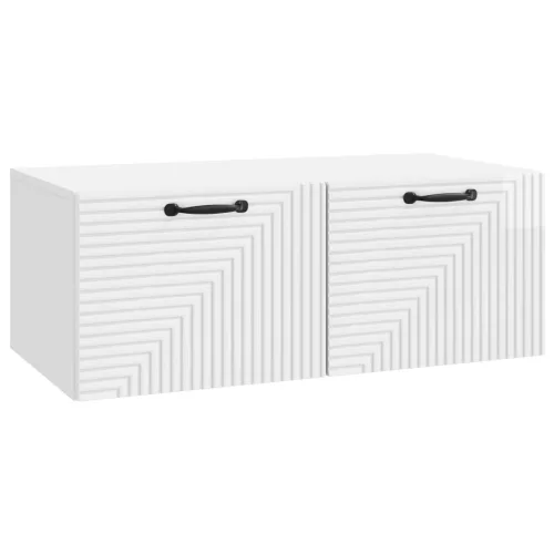 vidaXL Fali TV szekrény Magasfényű Fehér 78,5 x 41 x 30 cm Szerelt Fa