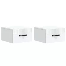   vidaXL Fali éjjeli szekrény 2 pcs Fehér 34,5 x 33 x 20 cm Szerelt Fa