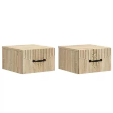   vidaXL Fali éjjeli szekrény 2 pcs Sonoma Tölgy 34,5 x 33 x 20 cm