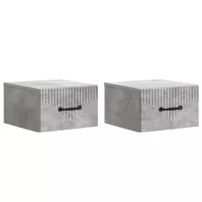   vidaXL Fali éjjeli szekrény 2 pcs Betonszürke 34,5 x 33 x 20 cm