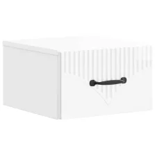   vidaXL Fali éjjeli szekrény fiókkal Magasfényű Fehér 34,5 x 33 x 20 cm