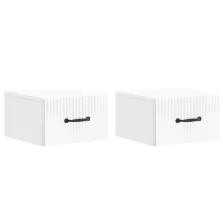   vidaXL Fali éjjeli szekrény 2 pcs Magasfényű Fehér 34,5 x 33 x 20 cm