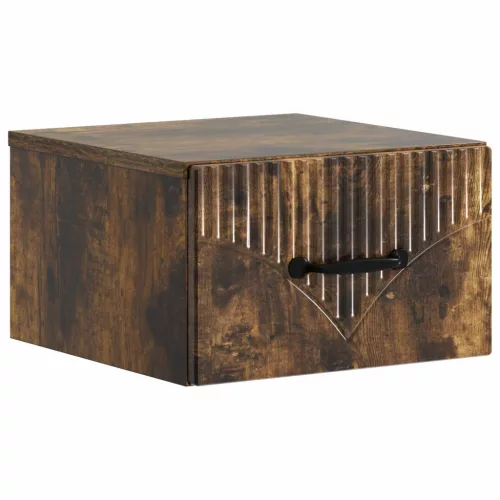 vidaXL Fali éjjeli szekrény Füstös Tölgy 34,5 x 33 x 20 cm Szerelt Fa