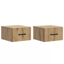   vidaXL Fali éjjeli szekrény 2 pcs Kézműves Tölgy 34,5 x 33 x 20 cm