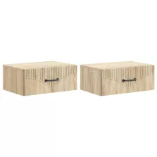   vidaXL Fali éjjeli szekrény 2 pcs Sonoma Tölgy 49 x 34,5 x 20 cm