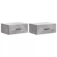   vidaXL Fali éjjeli szekrény 2 pcs Betonszürke 49 x 34,5 x 20 cm