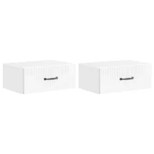   vidaXL Fali éjjeli szekrény 2 pcs Magasfényű Fehér 49 x 34,5 x 20 cm
