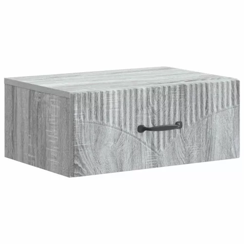 vidaXL Fali éjjeli szekrény Szürke Sonoma 49 x 34,5 x 20 cm Szerelt Fa
