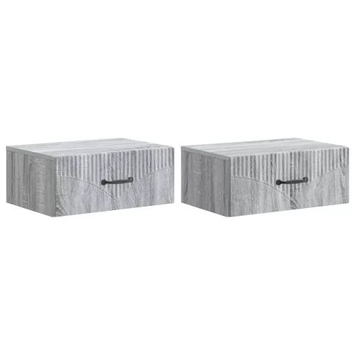 vidaXL Fali éjjeli szekrény 2 pcs Szürke Sonoma 49 x 34,5 x 20 cm