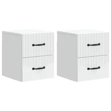   vidaXL Fali éjjeli szekrény 2 pcs Fehér 34,5 x 33 x 40 cm Szerelt Fa