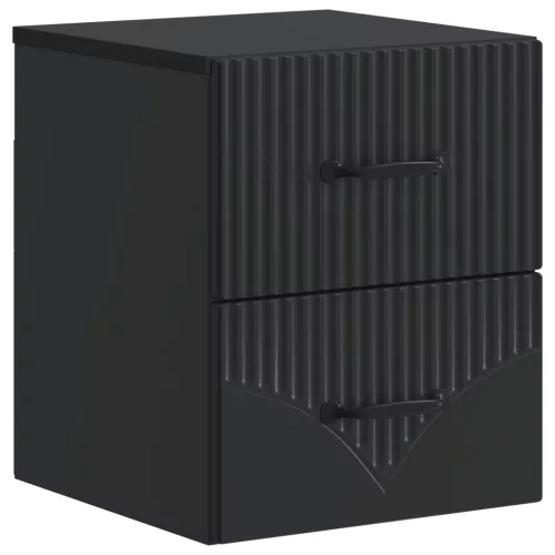 vidaXL Fali éjjeli szekrény Fekete 34,5 x 33 x 40 cm Szerelt Fa