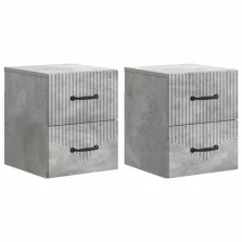   vidaXL Fali éjjeli szekrény 2 pcs Betonszürke 34,5 x 33 x 40 cm