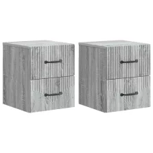   vidaXL Fali éjjeli szekrény 2 pcs Szürke Sonoma 34,5 x 33 x 40 cm