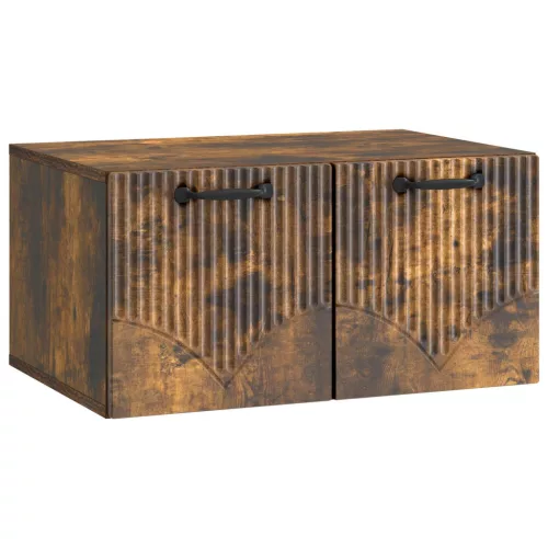 vidaXL Fali TV szekrény Füstös Tölgy 59,5 x 41 x 30 cm Szerelt Fa