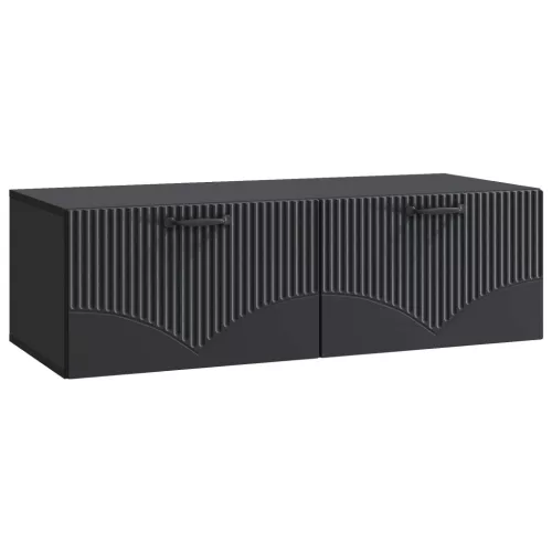 vidaXL Fali TV szekrény Fekete 98 x 41 x 30 cm Szerelt Fa
