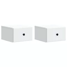   vidaXL Fali éjjeli szekrény 2 pcs Fehér 34,5 x 33 x 20 cm Szerelt Fa