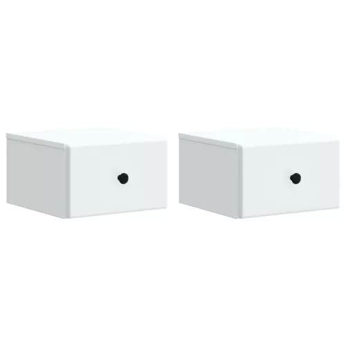vidaXL Fali éjjeli szekrény 2 pcs Fehér 34,5 x 33 x 20 cm Szerelt Fa