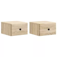   vidaXL Fali éjjeli szekrény 2 pcs Sonoma Tölgy 34,5 x 33 x 20 cm