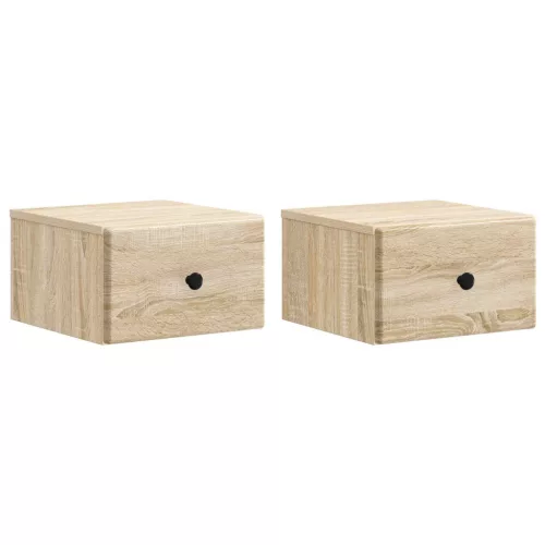 vidaXL Fali éjjeli szekrény 2 pcs Sonoma Tölgy 34,5 x 33 x 20 cm