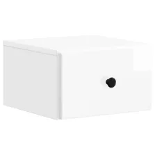   vidaXL Fali éjjeli szekrény fiókkal Magasfényű Fehér 34,5 x 33 x 20 cm