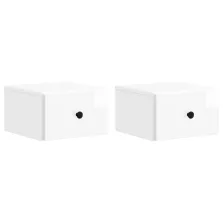   vidaXL Fali éjjeli szekrény 2 pcs Magasfényű Fehér 34,5 x 33 x 20 cm