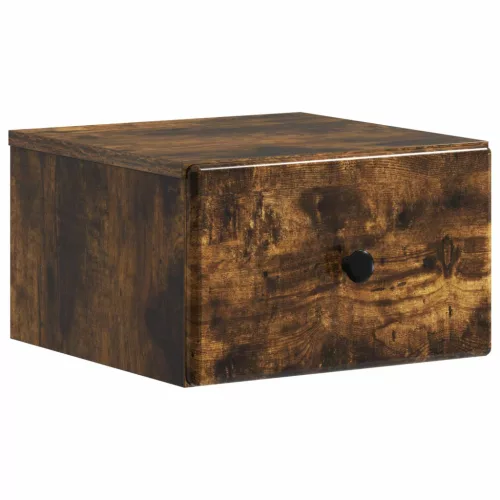 vidaXL Fali éjjeli szekrény Füstös Tölgy 34,5 x 33 x 20 cm Szerelt Fa