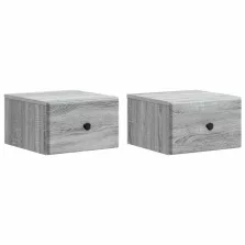   vidaXL Fali éjjeli szekrény 2 pcs Szürke Sonoma 34,5 x 33 x 20 cm
